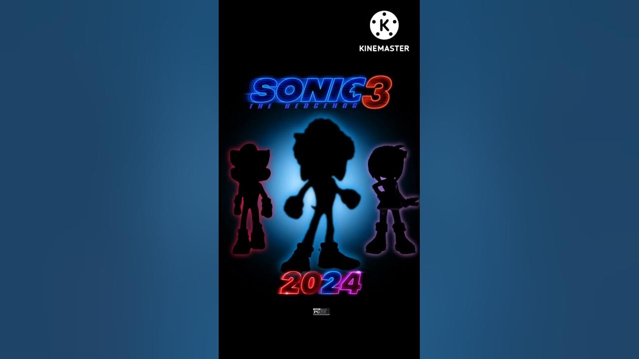 Sonic The Hedgehog 3 (2024) 3 Hedgehogs Teaser Poster Concept