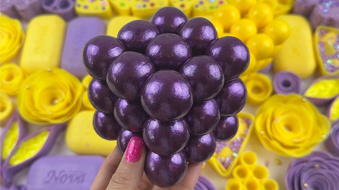 Crushing soap with starch. Clay Cracking. Cutting soap cubes. ASMR Soap #106