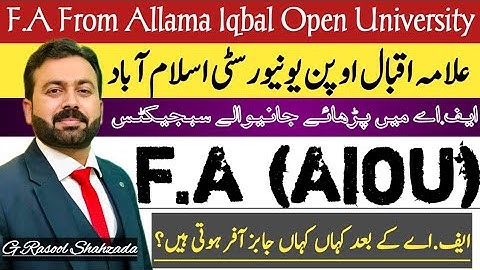 AIOU | FA Detail | Scope of FA | FA Books | Allama Iqbal Open University