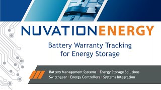 Energy Storage Management Webinar Series - Course 2: Battery Warranty Tracking for Energy Storage