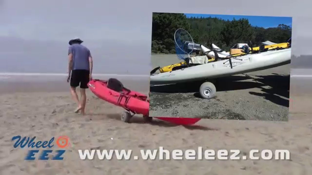 Carro WHEELEEZ mini para Kayak/Canoa con ruedas globo de playa de 24cm PU