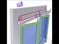 Folding door controlled by cable