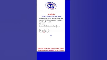 Statistics: Mean, Median, Mode and Range