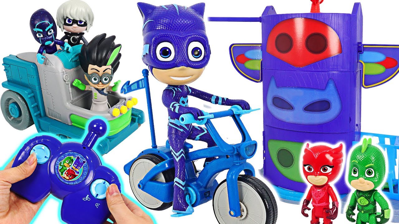 Surprise! PJ Masks RC Catboy Wheelie bike! Get out! Monsters and bugs!  #DuDuPopTOY - YouTube