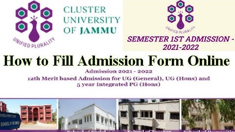 How to Fill Cluster University of Jammu Admission Form Online | Admission 2021-22 | UG & PG Courses