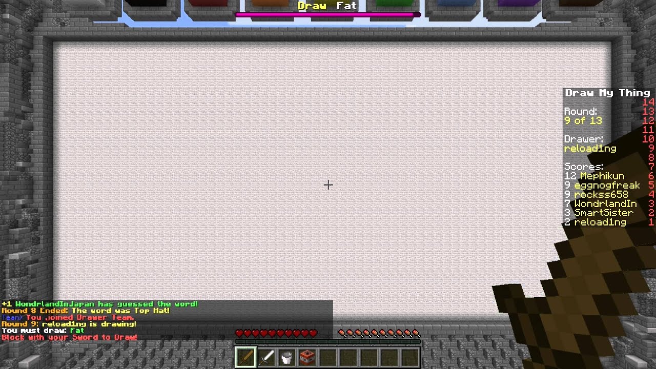 Minecraft Draw my Thing "I got the best word" w/Reload1ng ft Mephikun and Wonderland
