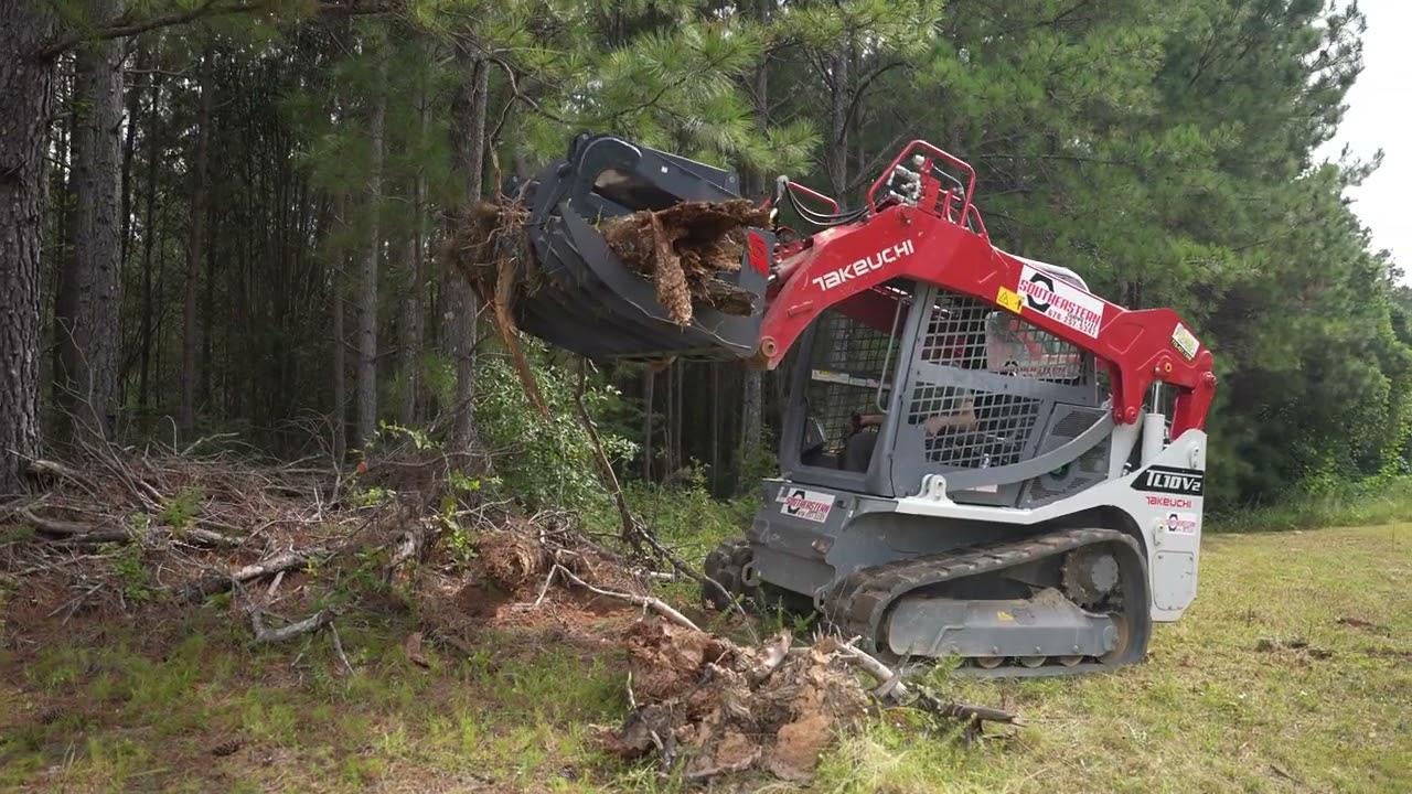 Clearing Logs with Our Skid Steer Grapples
