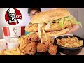 EATING Popcorn Chicken Poutine + Big Crunch Chicken Sandwich | KFC Mukbang