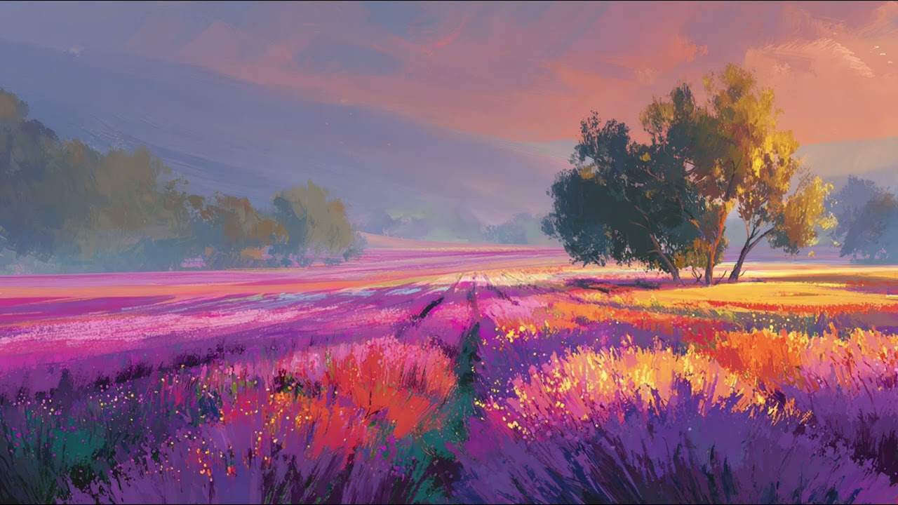 Lavender garden 4K Background – Relaxing Ambience for TV | 3 Hours