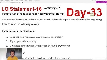 Bridge Course 10 English Day-33 LO Statement-16 Activity-2