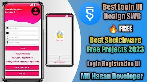 Best Login Registration UI Design SWB File Free | FREE Sketchware Projects 2023 | Sketchware New App