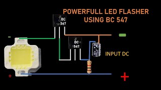 POWERFULL LED FLASHER CIRCUIT USING BC 547 #LED FLASHER (@ELKANELEKTRONIKA )