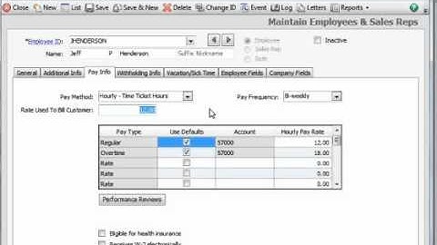 Sage 50 Tutorial Adding Time Ticket Employees Sage Training Lesson 12.1
