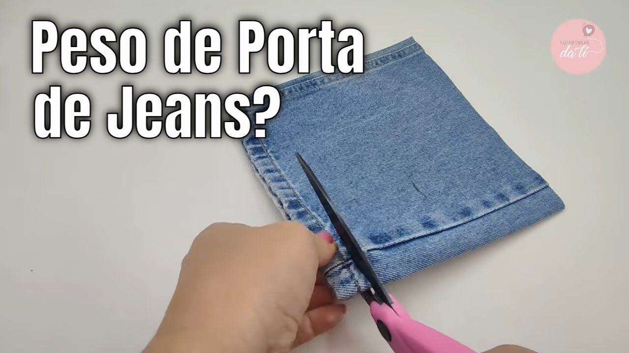 Peso de Porta de Calça Jeans