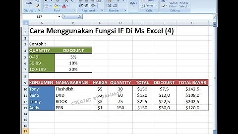 Excel 2007 tutorial | Cara menggunakan if function excel (4)