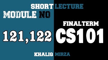 CS101 Module 121, 122 | FINAL TERM | Short Lectures | @KhaliqMirzaOfficial