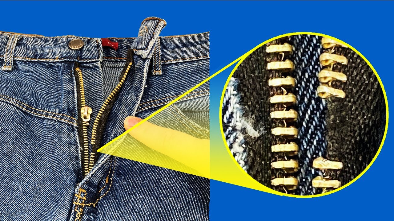 How to fix a zipper on jeans, replace the zip in a pair of jeans and keep  the original top stitching · VickyMyersCreations