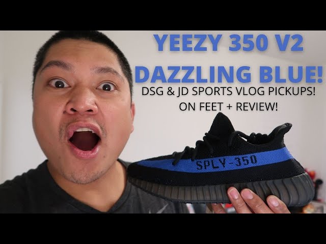 Yeezy 350 V2 Dazzling Blue! DSG and JD Sports EA Vlog Pickups! On Feet +  Review! Ft. Craig! - YouTube