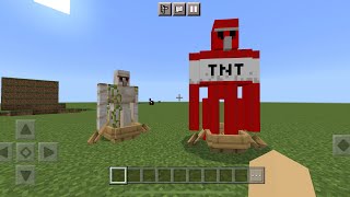 TNT Golem vs Iron Golem in Minecraft PE Tnt Golem