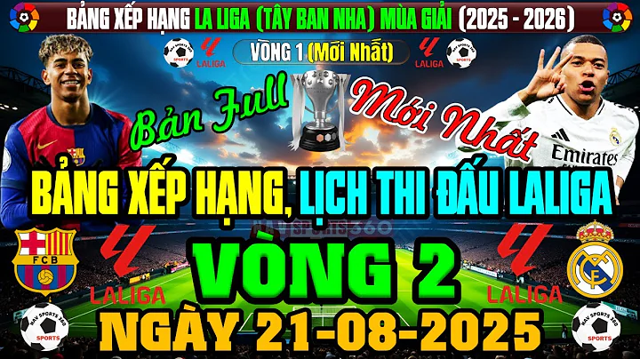 BẢNG XẾP HẠNG LALIGA TÂY BAN NHA 2025/2026 MỚI NHẤT VÒNG 1 | NGÀY 21/8/2025 | LỊCH THI ĐẤU VÒNG 2
