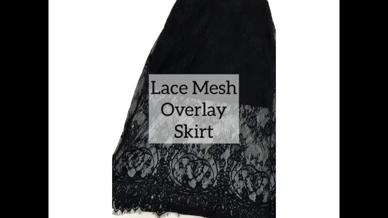 Lace Mesh Overlay Skirt