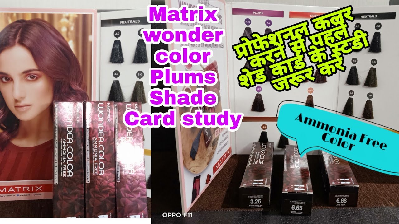 Matrix wonder color Plums||New shade Card study||Ammonia free Professional Hair  Color - YouTube