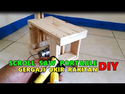 MEMBUAT SCROLL SAW PORTABLE  GERGAJI UKIR RAKITAN