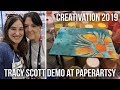 Creativation 2019 - Tracy Scott finger painting with frescos and infusions at paperartsy booth