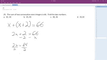 The sum of two consecutive even integers is 66. Find the two numbers.
