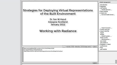 Working with ESP-r and Radiance