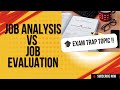 Job Analysis vs Job Evaluation | Differences Explained for MBA & UGC NET HRM