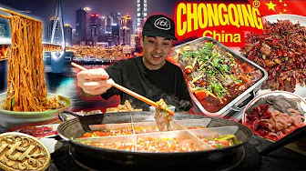 FIRST TIME IN CHONGQING 🇨🇳 FULL DAY FOOD TOUR EATING THE SPICIEST FOOD IN CHINA'S CYBER CITY