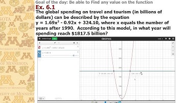 Using desmos to solve story problems using Quadratic function Modeling with Mr. Larson