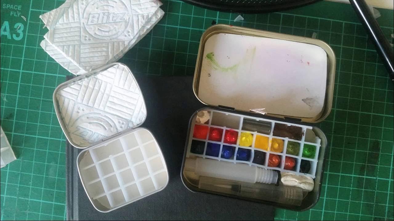 Travel Watercolor Set Tips - Winsor and Newton Cotman Mini Plus Palette  Hack & Test Paint 