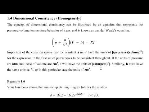 4- مبادىء الهندسة الكيمياوية Dimensional Consistency