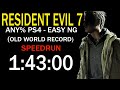 Resident Evil 7 Any% PS4 Easy NG in 1:43:00 (OLD WR)