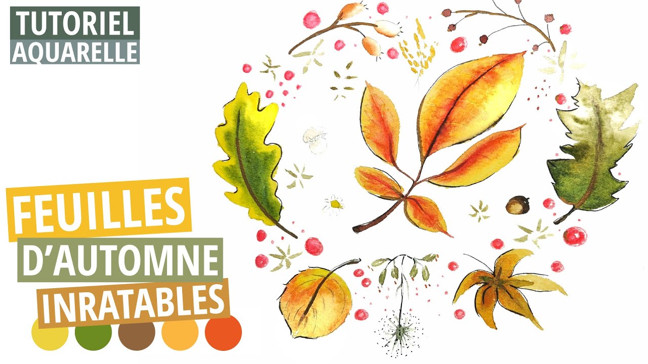 Aquarelle TUTO Feuilles d'automne. Très FACILE 