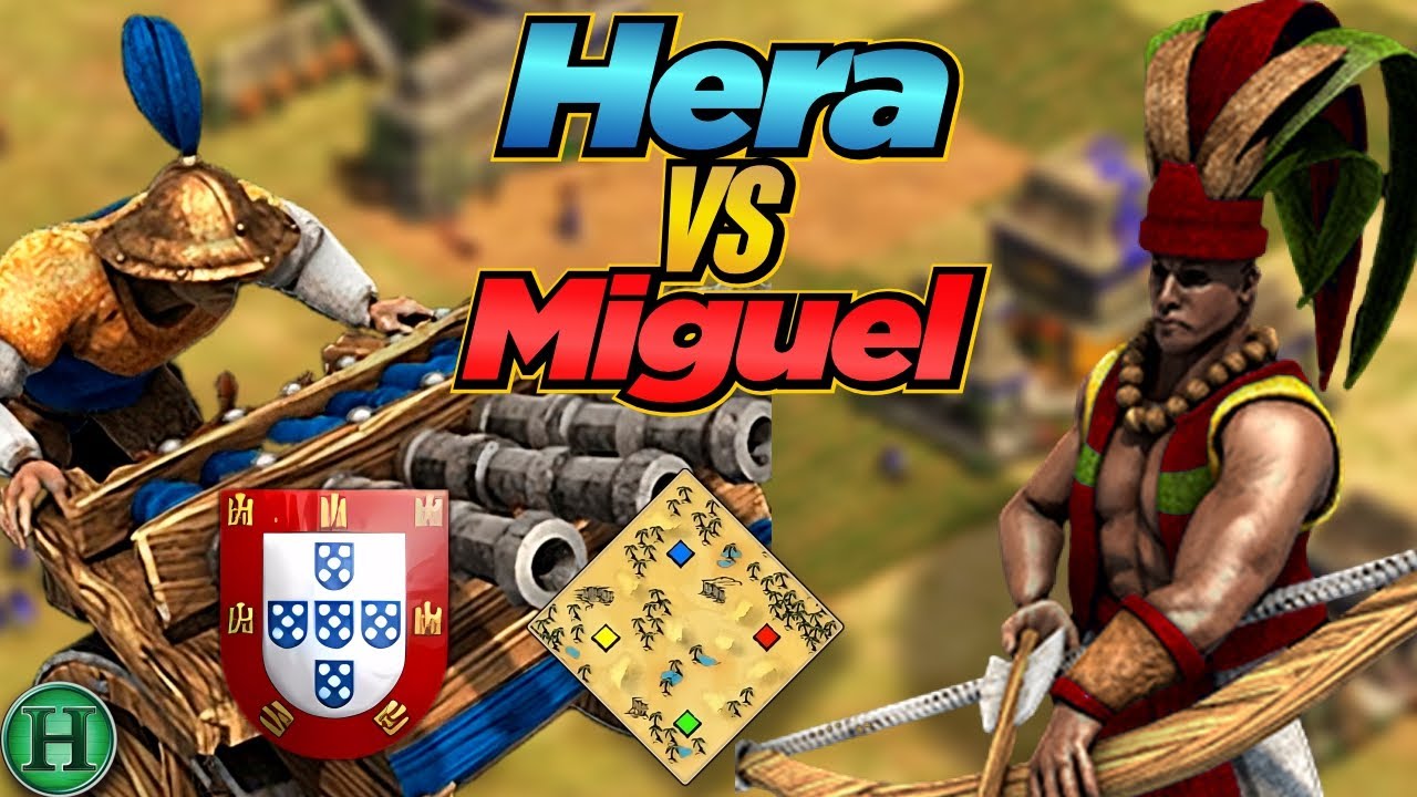 Portuguese  vs Maya | 1v1 Arabia | vs miguel | AoE2
