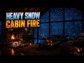 Blizzard Sound for Sleep | Fireplace Sounds | Cozy Cabin Ambience For Sleep And Relaxation | 8 Hours