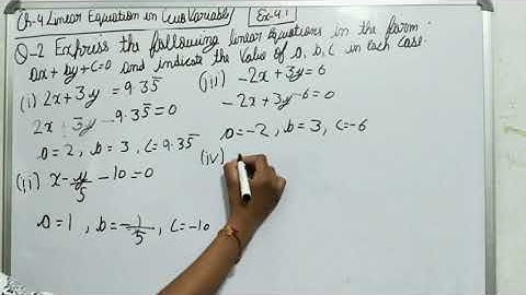 Linear equation in two variable class 9 Ex 4.1