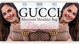 GUCCI MARMONT SMALL SHOULDER BAG | Review, Mod Shots & 1 yr Wear + Tear | Roxstud Diaries