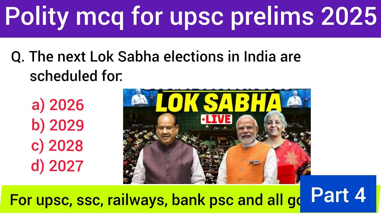 top 25 mcq on indian polity | indian polity mcqs | upsc prelims 2025 ...