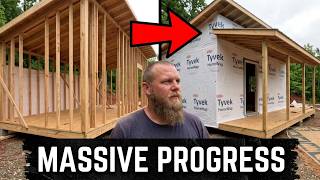 DIY Tiny House Cabin constructionj12x24 Drying it in and adding a porch. Part 4