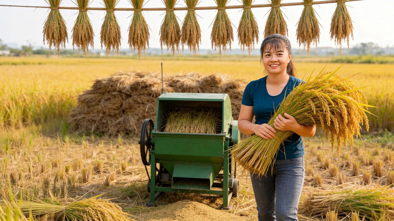 From Field To Market | How To Harvest Upland Sticky Rice & Sell | Free Bushcraft Life