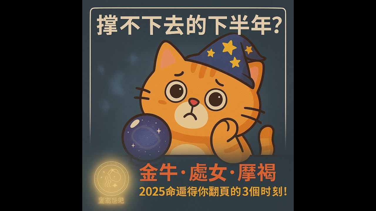 【撐不下去的下半年？】金牛・處女・摩羯：2025會逼你翻頁的3個時刻！