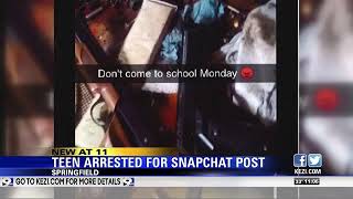 Springfield teen arrested after threatening Snapchat post