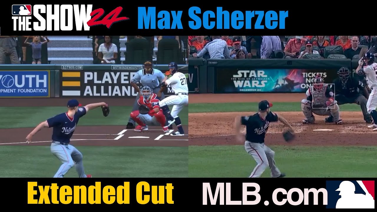 ⚾️ Max Scherzer (EXTENDED CUT) MLB the Show 24 vs Real Game Pitching