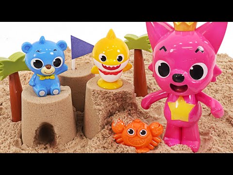 <strong>Make</strong> a sandcastle with Baby Shark and Pinkfong! Baby Shark, Pinkfong sand <strong>play</strong> | PinkyPopTOY