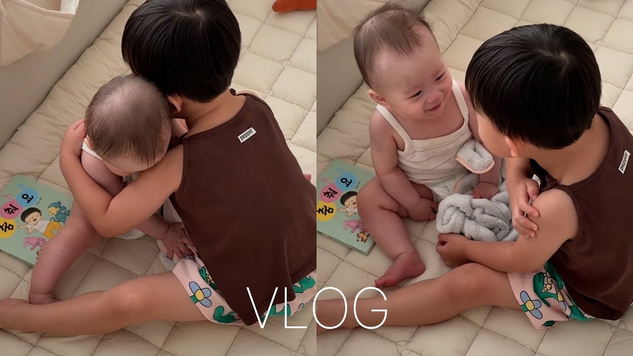 [VLOG] 엄마 아빠의 보물이자 서로의 선물🎁 태린남매의 하루[EN/JP]