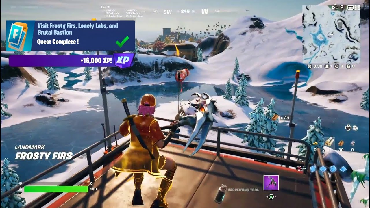 Fortnite - Visit Frosty Firs Lonely Labs And Brutal Bastion (Slurp On Ice Challenges)